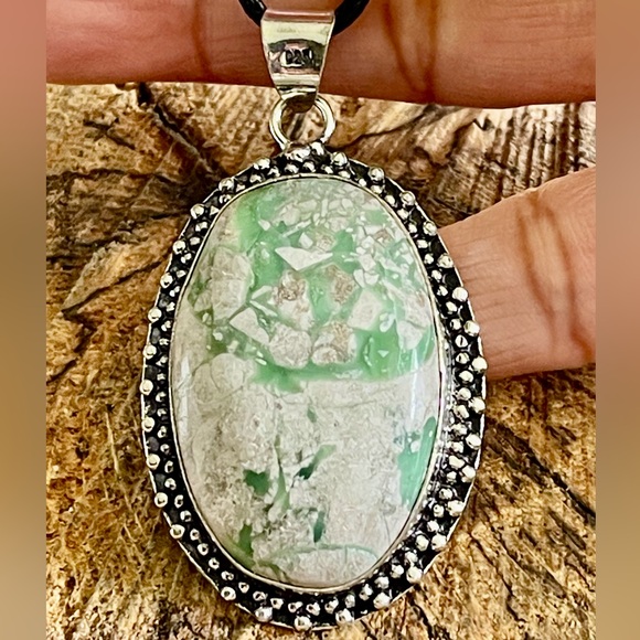 Speckled Variscite- Utahlite Pendant 2" - Picture 1 of 12